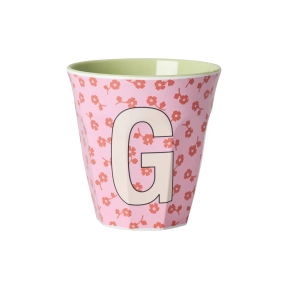 Mellem Alfabetkop - Pink - G - Flowers