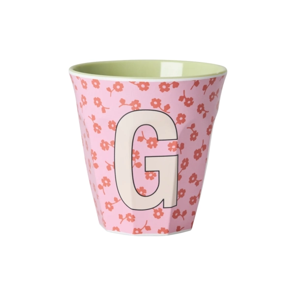 Mellem Alfabetkop - Pink - G - Flowers