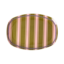 Rice, Stor Rektangul�r Middagstallerken - Stripe Delight