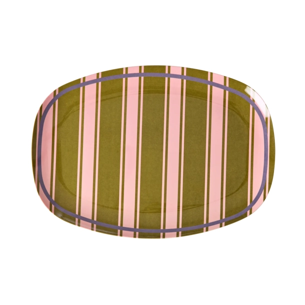 Rice, Stor Rektangul�r Middagstallerken - Stripe Delight