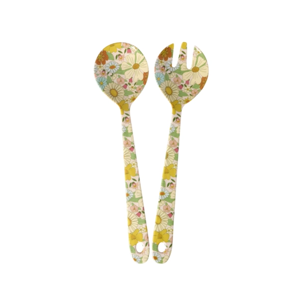Rice, Melamin Salatbestik - Mrkepink - Flower Power Print - St af 2