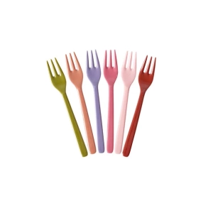 Rice, Kagegaffel - Multifarvet - Solid colors - 6-pak