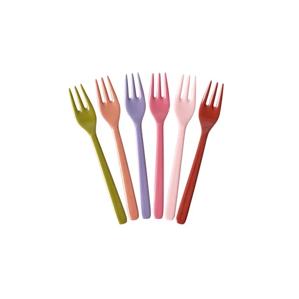 Rice, Kagegaffel - Multifarvet - Solid colors - 6-pak