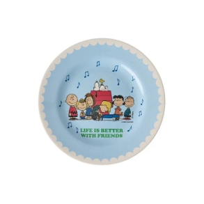 Rund Sidetallerken - Lys Bl� - Snoopy Print