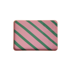  Rice metal bakke, striber, koral/gr�n 22x31,5cm