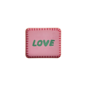 Rice metal bakke, LOVE 18,5x21,5cm