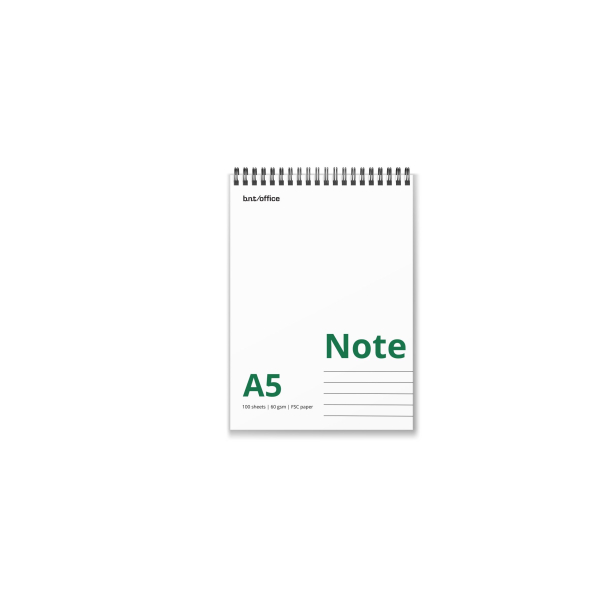 Spiralblok A5 Linjeret Top spiral 100 Ark 60g