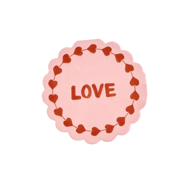  Rund Servietter - Love