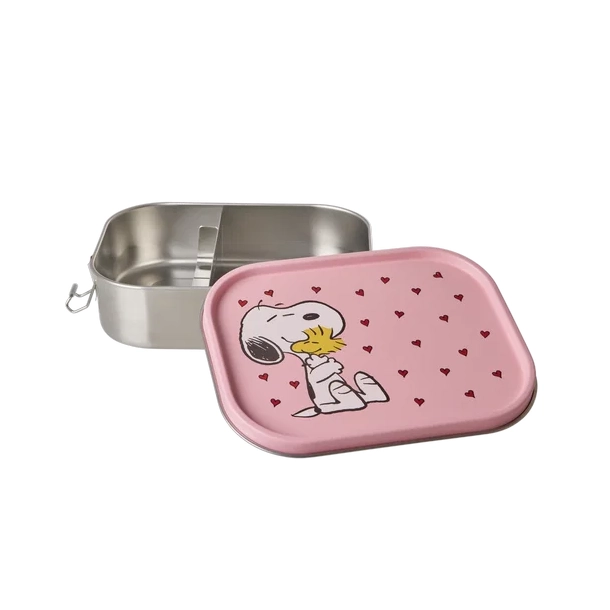 Stor Rustfri St�l Madkasse - Pink - Snoopy Print