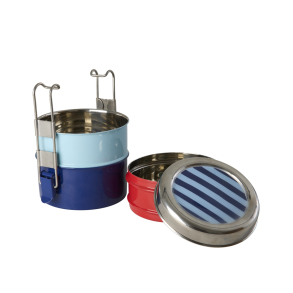 Rice opbevaring/madkasse i tre etager, striber