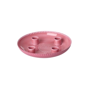Rice Metal Lysestage - Koral m. hjerte