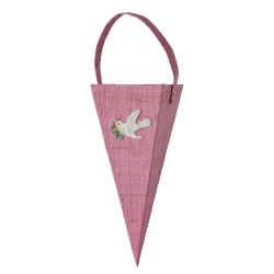 Rice, Stor Raffia Julepynt - Pink - Fredsdue