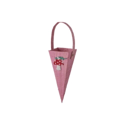 Rice, Stor Raffia Julepynt - Pink - Svamp