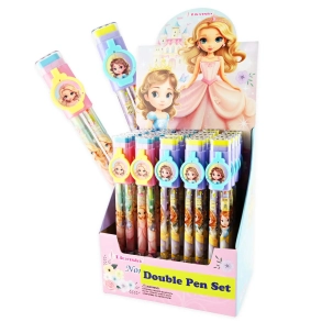 Dobbelt pen med viskelder, prinsesser