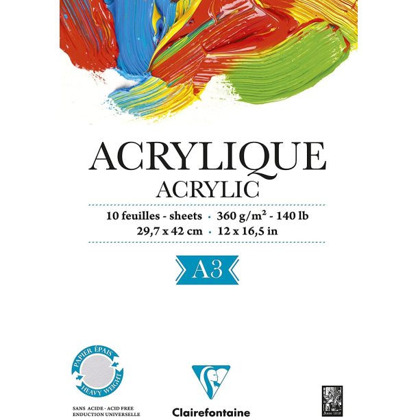 Acrylique tegneblok A3 - 2.sort