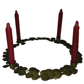 Adventskrans i metal m. blade