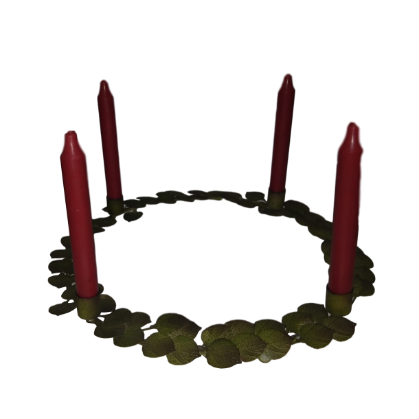 Adventskrans i metal m. blade