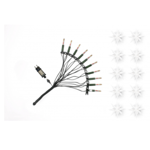 Adventsstjerne lyskde, (LED) plast, 13cm, samlet,  hvid (Ude- og indendres)