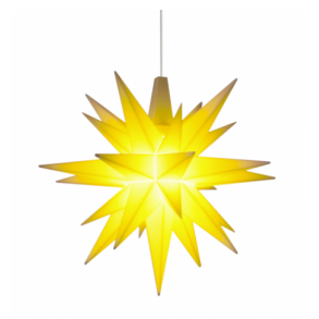 Adventsstjerne Miniature, plast, 8cm, samlet, gul (LED)