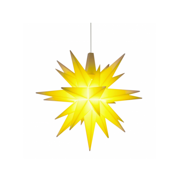 Adventsstjerne Miniature, plast, 8cm, samlet, gul (LED)