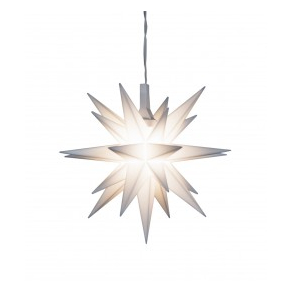 Adventsstjerne Miniature, plast, 8cm, samlet, hvid (LED)