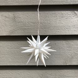 Adventsstjerne Miniature, plast, 8cm, samlet, hvid (LED)