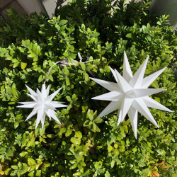 Adventsstjerne Miniature, plast, 8cm, samlet, hvid (LED)