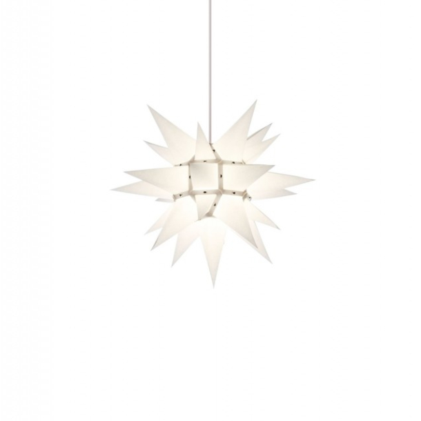 Adventsstjerne, papir, 40 cm, usamlet, hvid 