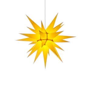 Adventsstjerne, papir, 60 cm, usamlet, gul