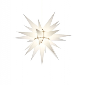 Adventsstjerne, papir, 60 cm, usamlet, hvid 