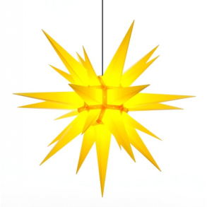 Adventsstjerne, plast, 130 cm, usamlet, gul (Kan bruges udendrs)