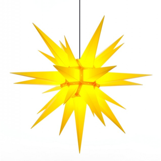 Adventsstjerne, plast, 130 cm, usamlet, gul (Kan bruges udendrs)