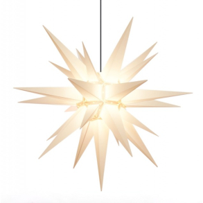 Adventsstjerne, plast, 130 cm, usamlet, hvid (Kan bruges udendrs)