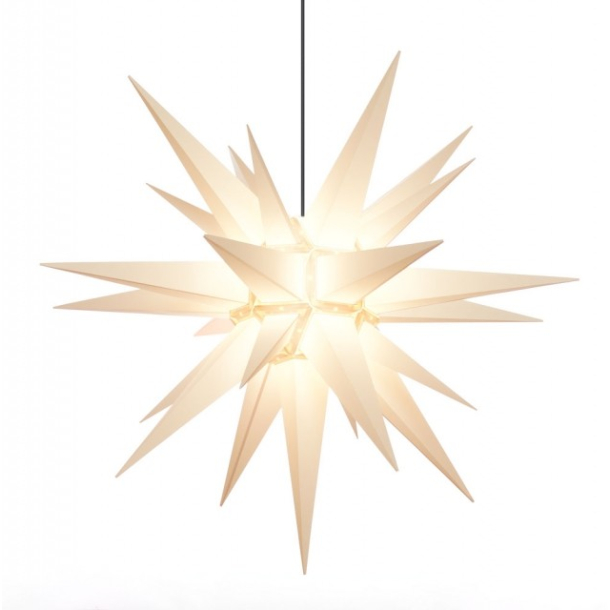 Adventsstjerne, plast, 130 cm, usamlet, hvid (Kan bruges udendrs)