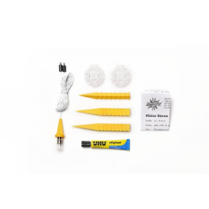 Adventsstjerne, plast, 13cm, usamlet, gul (LED)