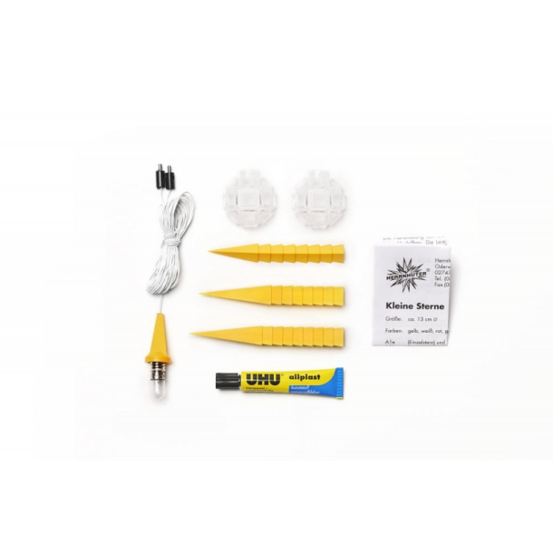 Adventsstjerne, plast, 13cm, usamlet, gul (LED)