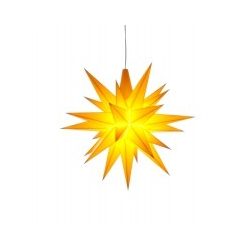 Adventsstjerne, plast, 13cm, usamlet, gul (LED)