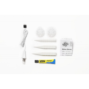 Adventsstjerne, plast, 13cm, usamlet, hvid (LED)