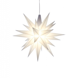 Adventsstjerne, plast, 13cm, usamlet, hvid (LED)