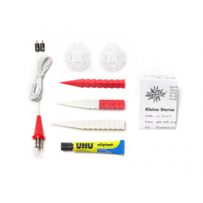 Adventsstjerne, plast, 13cm, usamlet, hvid/rd (LED)