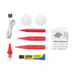 Adventsstjerne, plast, 13cm, usamlet, rd (LED)