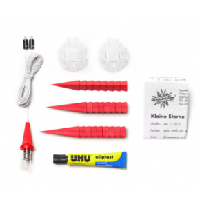 Adventsstjerne, plast, 13cm, usamlet, rd (LED)