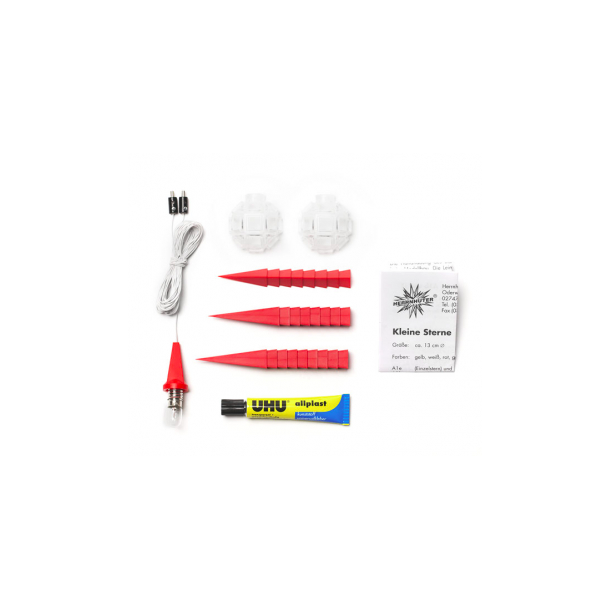 Adventsstjerne, plast, 13cm, usamlet, rd (LED)