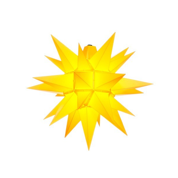 Adventsstjerne, plast, 40 cm, usamlet, gul (Kan bruges udendrs)