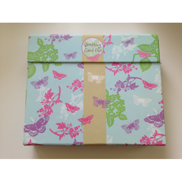 ske med 24 stk. sommerfugle kort