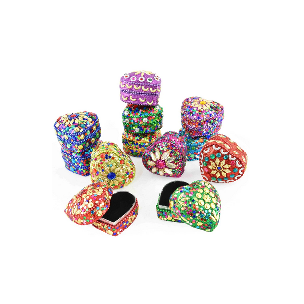 ske med perler og glimmer, hjerte