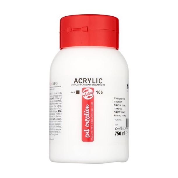 Akryl maling 750 ml, Titanium White 105