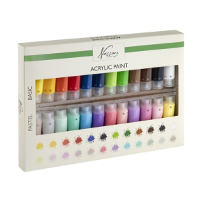 Akrylmaling, ske med 24 farver x 22 ml