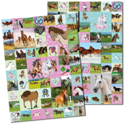 Aktivitetsbog m. stickers, Heste