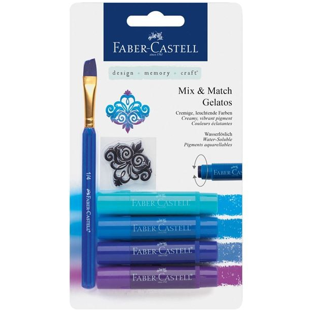 Akvarel farvekridt Gelatos bl, st med 4